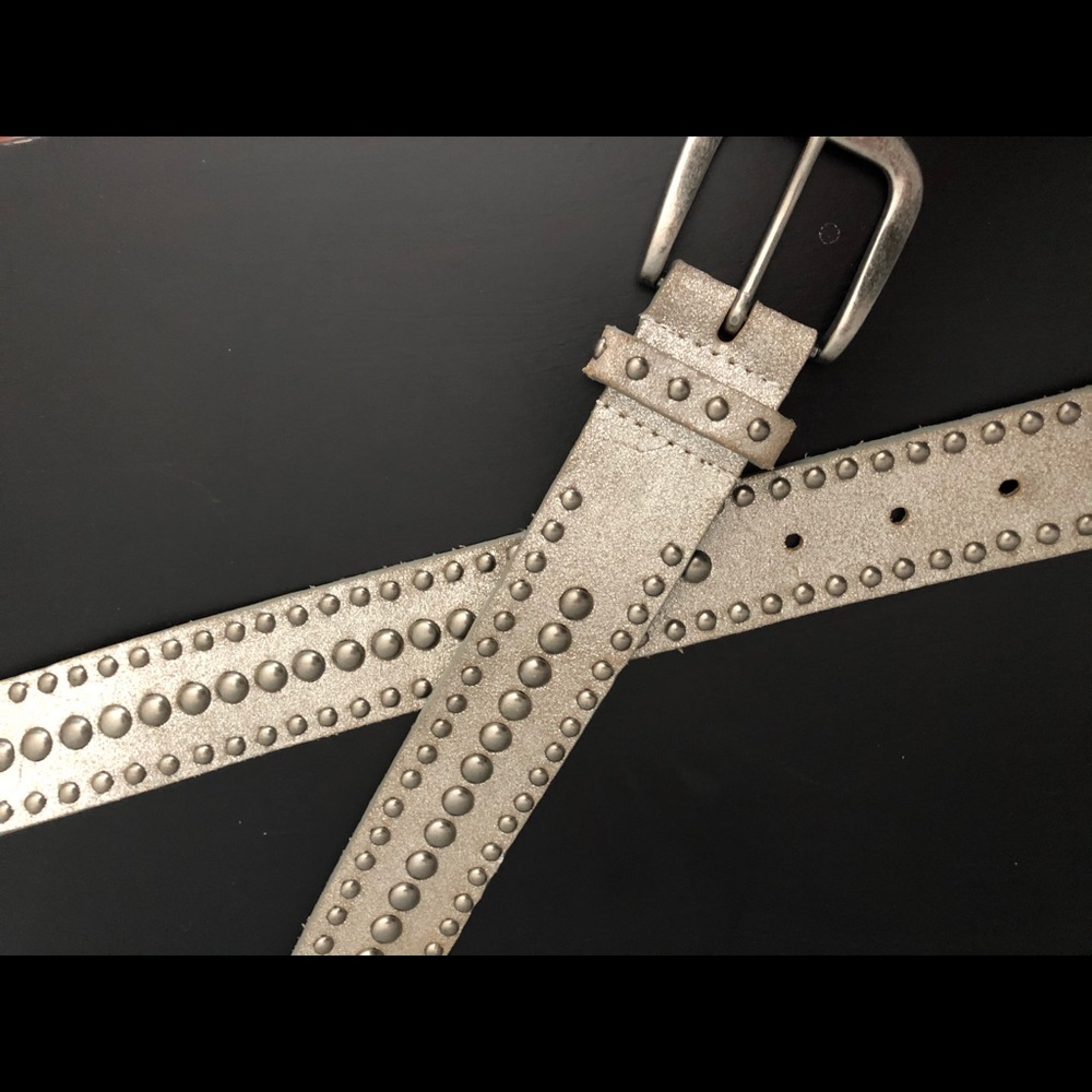 Express Shimmery Leather Studded Belt